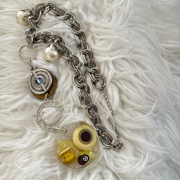 OOAK Assemblage Jewelry Steampunk Necklace Set Pendant Handmade Resin Dangle - Picture 14 of 14